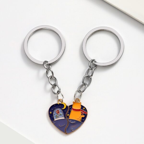 Wholesale Good Friend Rose Love Alloy Couple Keychain