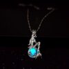 Wholesale Mermaid Night Light Glowing Alloy Necklace