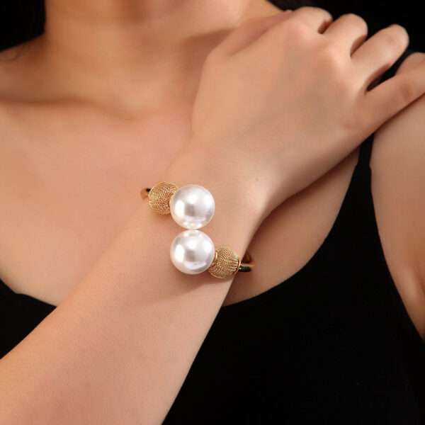 Wholesale Pearl double-layer semi open bracelet