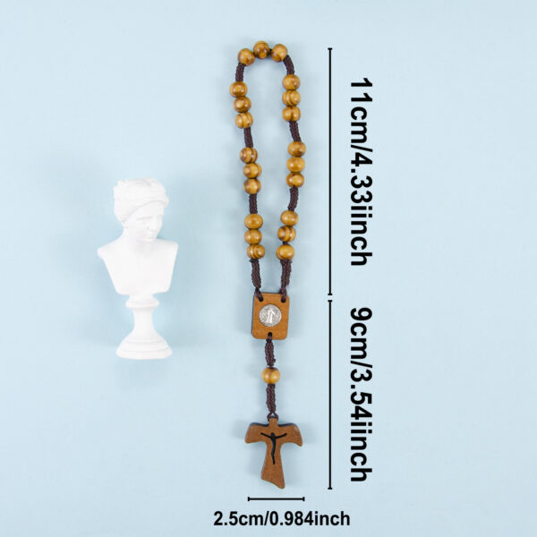 O1CN019Gm7TF1RxZiujhK63_2220646552178-0-cib Wholesale Wooden cross rosary woven Easter necklace