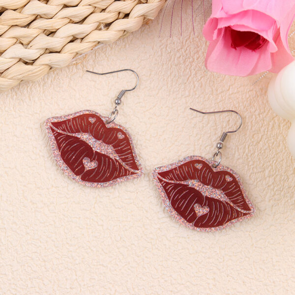 Wholesale Valentine's Day Earrings Love Lips Rose Acrylic Earrings