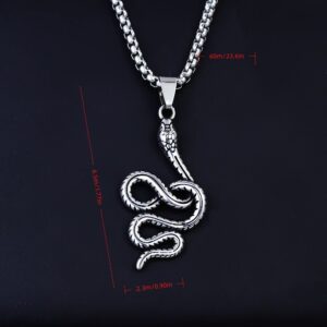 Ancient silver snake necklace/1