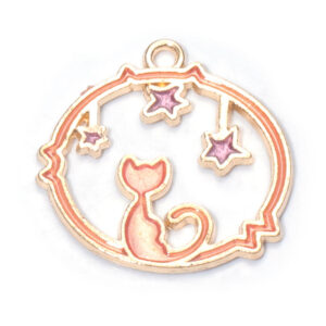 1 pink meteor cat oil dripping pendant