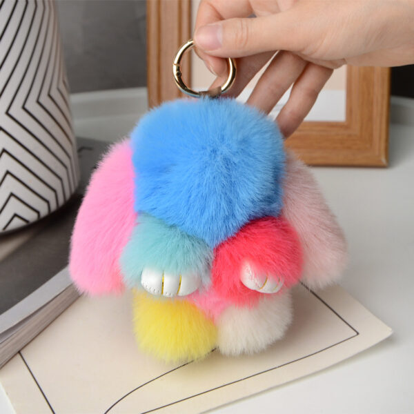 Wholesale Colorful plush rabbit cute bag pendant keychain