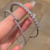 Wholesale Silver Full Diamond Sparkling Zircon Open Bracelet