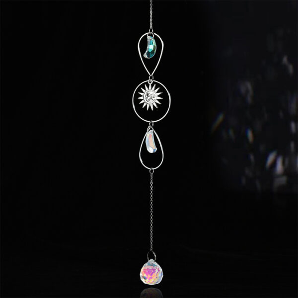 Wholesale silver series crystal wind chimes stars moon sun catcher