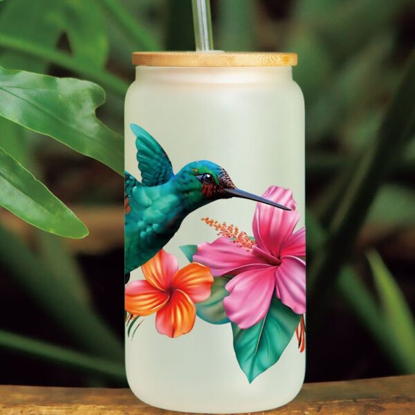 Wholesale UV transfer sticker for glass cups and crystal labels, cross-border exclusive, 16oz glass cup sticker, 23cm x 11cm.