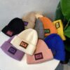 Wholesale Warm knit label yarn Winter Hat