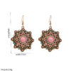Wholesale Western style diamond inlaid turquoise geometric irregular earrings