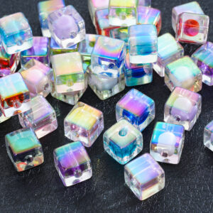 Wholesale 10pcs Beads Within Beads Uv Electroplated Beads