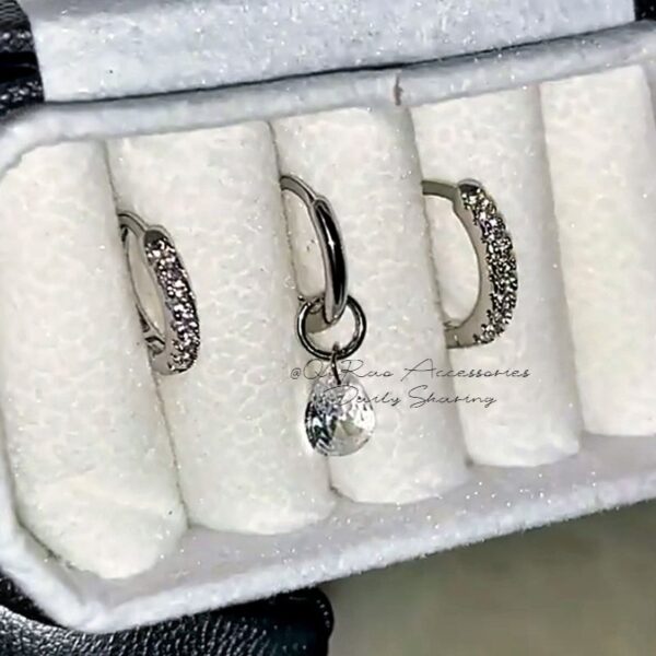 Wholesale Super Flash Cross Tassel Round Diamond Earrings