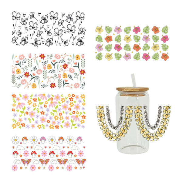 Wholesale UV Transfer Paste Glass Crystal Label Crystal Paste Cross-border Special Paste for 16oz Glass Cup 23cmX11cm