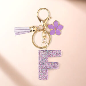 Purple f keychain
