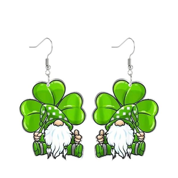 Wholesale St. Patrick's Day four-leaf clover acrylic earrings
