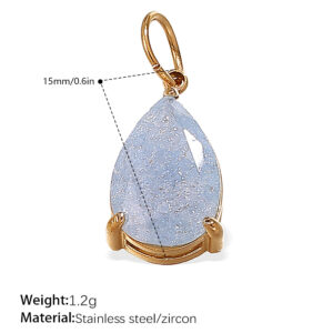 Pj469lbg blue zirconium gold pendant
