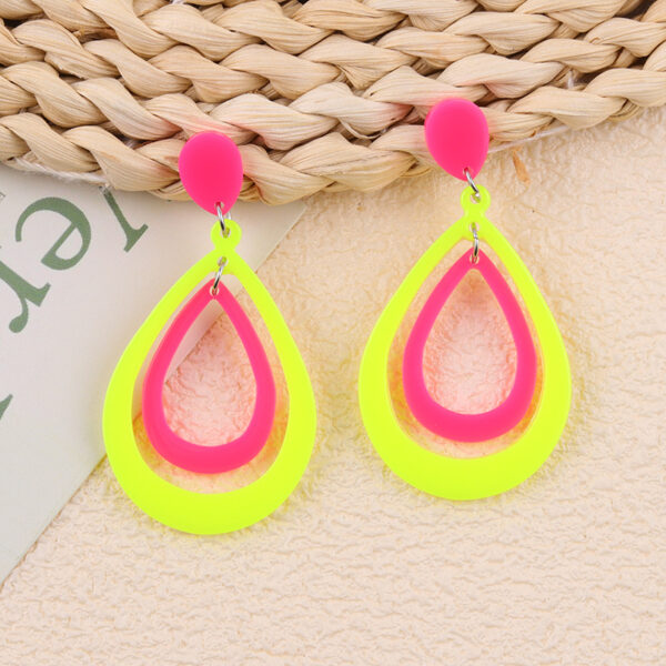 O1CN019ZUXaz1T3MMGG2AQT_2677772326-0-cib Wholesale Geometric fluorescent oplet shaped hollow acrylic earrings
