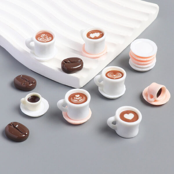 Wholesale Resin miniature coffee cup plate and saucer set