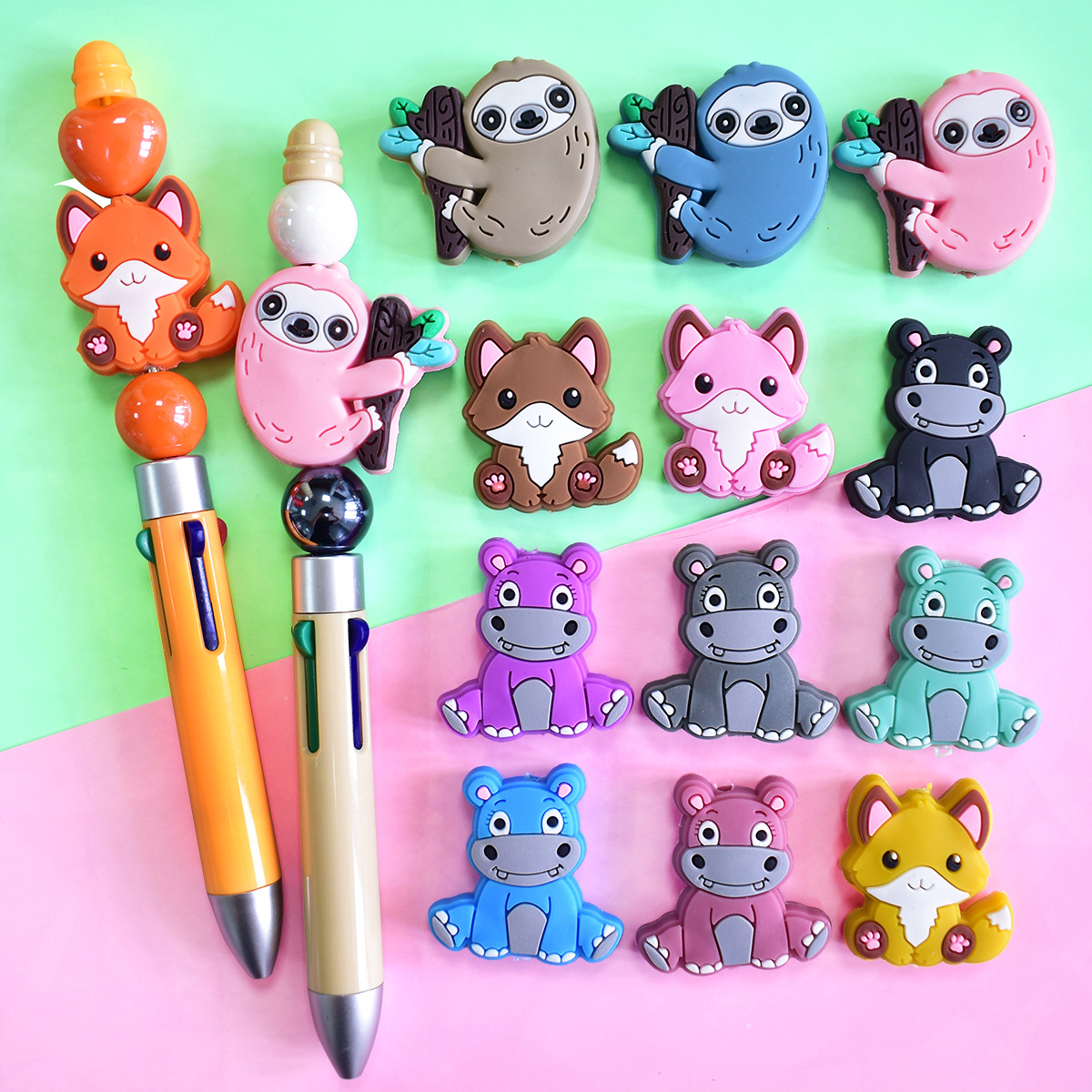 Wholesale cute animal series cartoon beads PVC soft beads