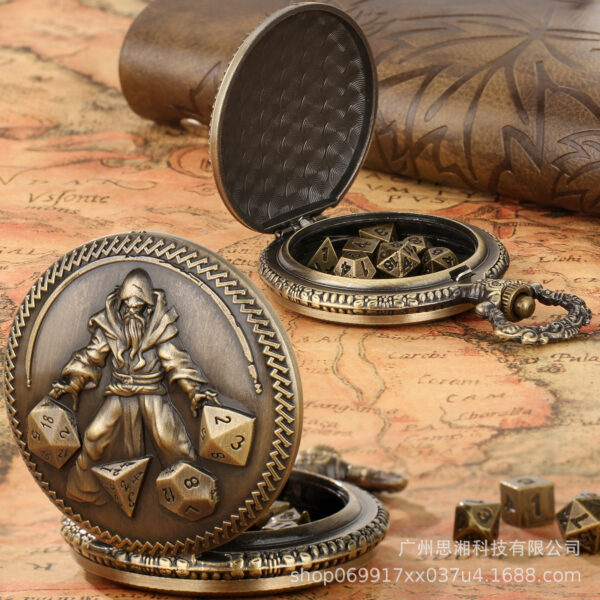 Wholesale Board game set dice character mage pocket watch