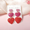 Wholesale Love Full Diamond Valentine's Day Acrylic Earrings
