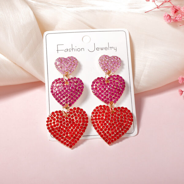 Wholesale Love Full Diamond Valentine's Day Acrylic Earrings