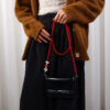 Wholesale Colorful beaded bag charm, sophisticated crossbody/back strap, double buckle bag ornament.