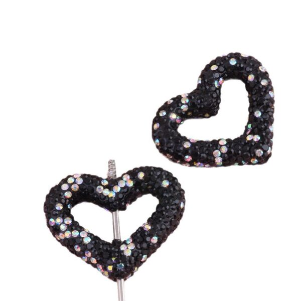 Wholesale Hollow out heart-shaped water drill filled with clay straight hole beads