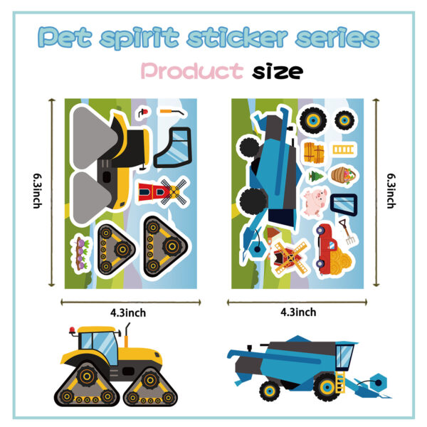 Wholesale Cartoon Countryside Construction Vehicle Puzzle Stickers