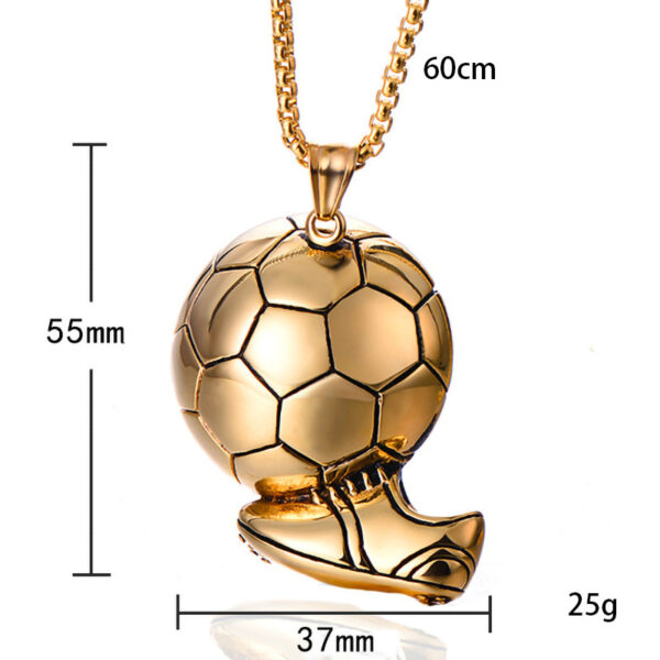 Wholesale Football Pendant Retro Men's Stainless Steel Chain Necklace