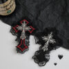 Wholesale Dark Punk Cross Hairpin Gothic Style Lace Edge Hair Clip