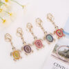 Wholesale Diamond studded turtle cute pendant metal keychain