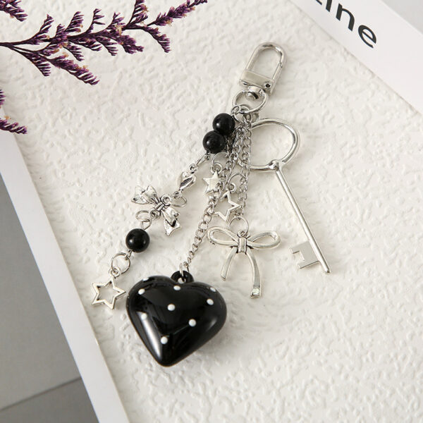 Wholesale Cute Key Pearl Bow Colorful Love Keychain