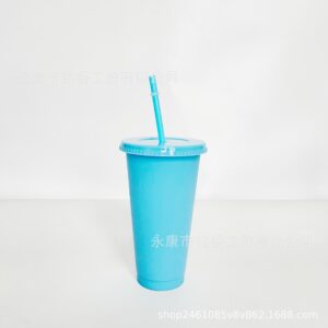 710ml straw cup#9 custom blue / 24OZ/710ML