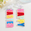 Wholesale Easter tassel colored rabbit letter enamel earrings
