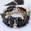 Wholesale Bohemian style vintage crystal stone turquoise agate beaded bracelet