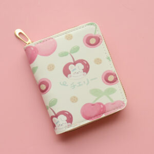 Cherry, short zip wallet