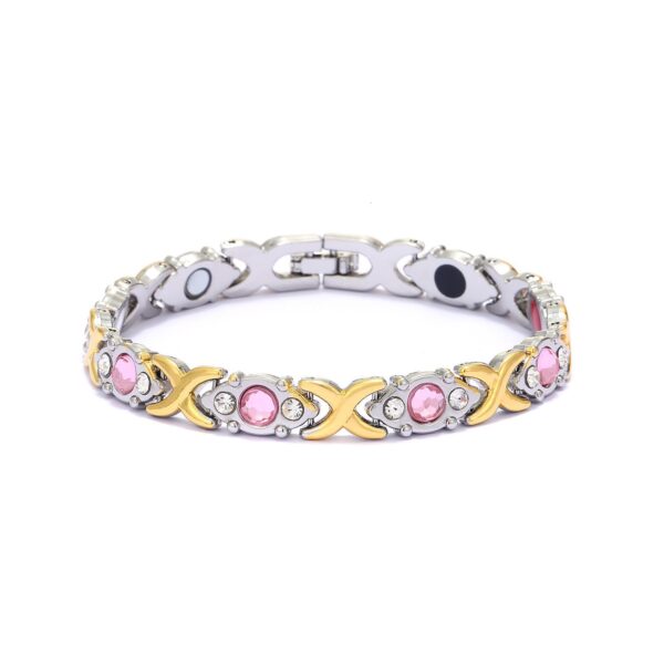 Wholesale Detachable Cross Magnet and Ornaments Diamond Magnet Women's Metal Bracelet