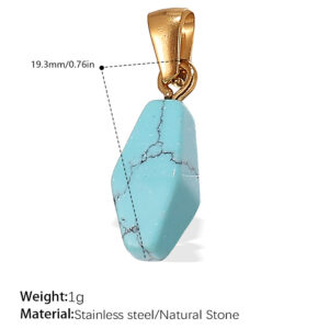 Pj470beg blue turquoise gold pendant
