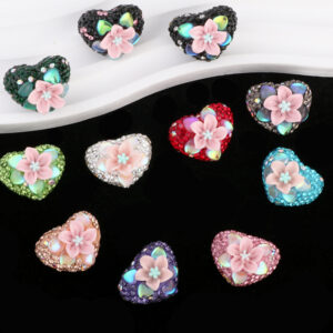 Wholesale Flower Heart Soft Ceramic Diamond Ball Beads