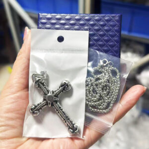 Silver pendant + pearl chain 3mm60cm + packaging box [s01-06] item number