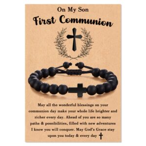 Black matte cross braided rope bracelet