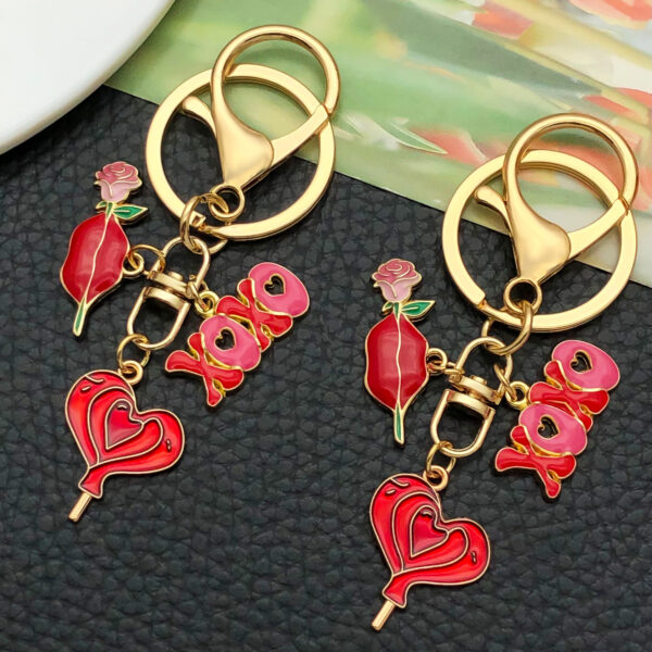 Wholesale Valentine's Day Oil Dripping Red Keychain