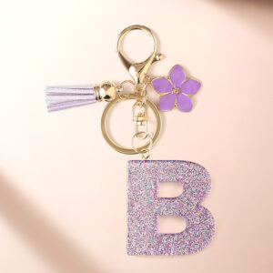 Purple b keychain