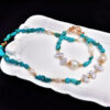 Wholesale Freshwater Baroque Pearl Turquoise Bead Necklace Natural Stone Bracelet