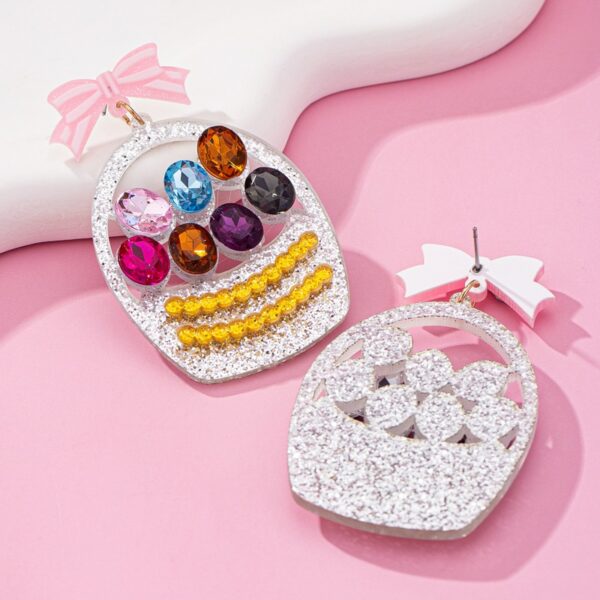 Wholesale Easter Bow Basket Easter Egg Cute Acrylic Earrings