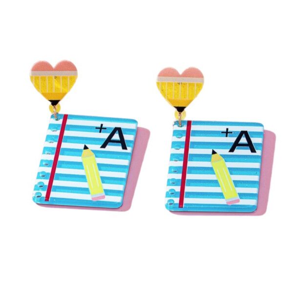 Wholesale Teacher's Day Pencil Printed Letter Love Acrylic Earrings
