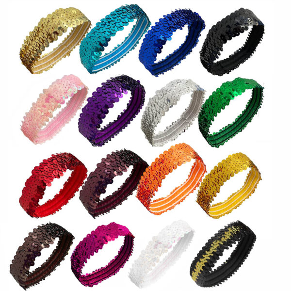 Wholesale Sports dance glitter shiny elastic headband