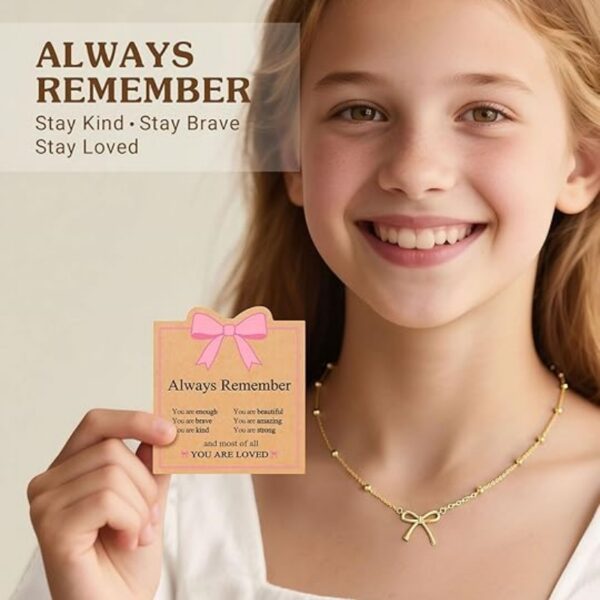 Wholesale Golden creative bow pendant stainless steel necklace