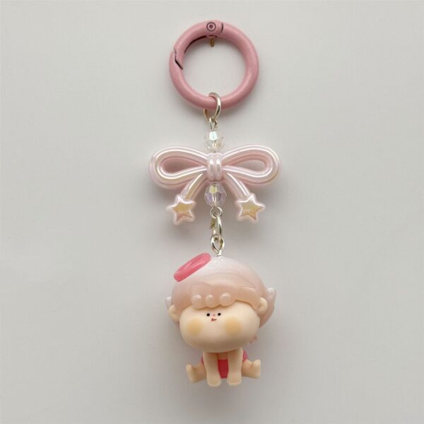 Wholesale Candy Color Bow Keychain Color Spring Buckle Cute Bag Pendant