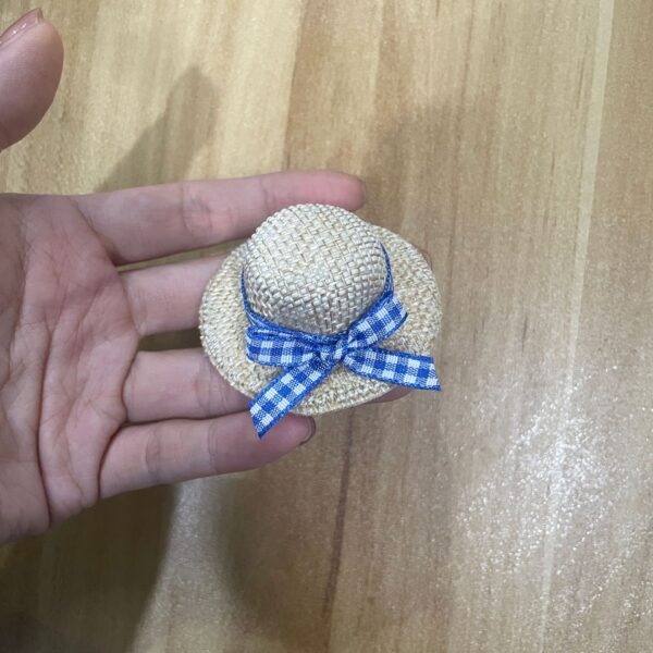 Wholesale Mini bow woven straw hat Doll Accessories